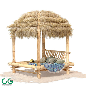 Bamboo hut with bed